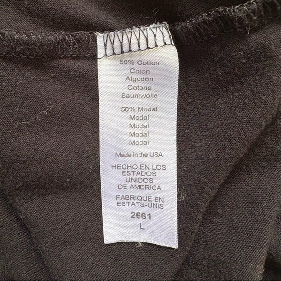 Michael Stars V-Neck Short Sleeve Basic Tee Black Womens Large - Picture 4 of 6